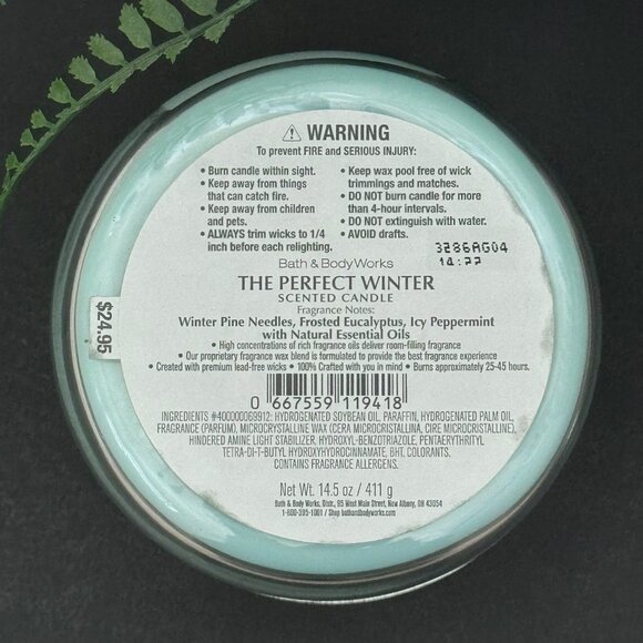 BBW The Perfect Winter Bath & Body Works 3 Wick Candle - Picture 10 of 10